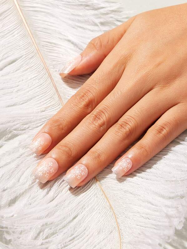 

24pcs Fake Nails & Double Sided Tape & Nail File, Multicolor