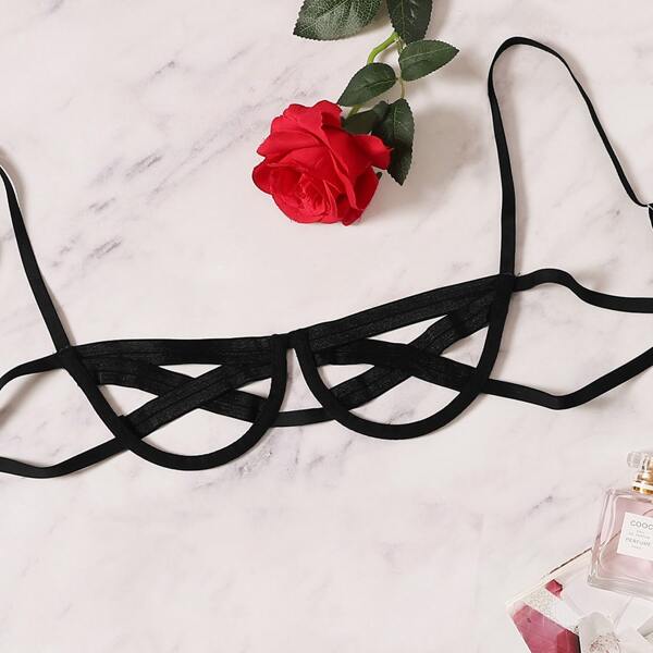 

Plus Cut-out Underwire Bra, Black