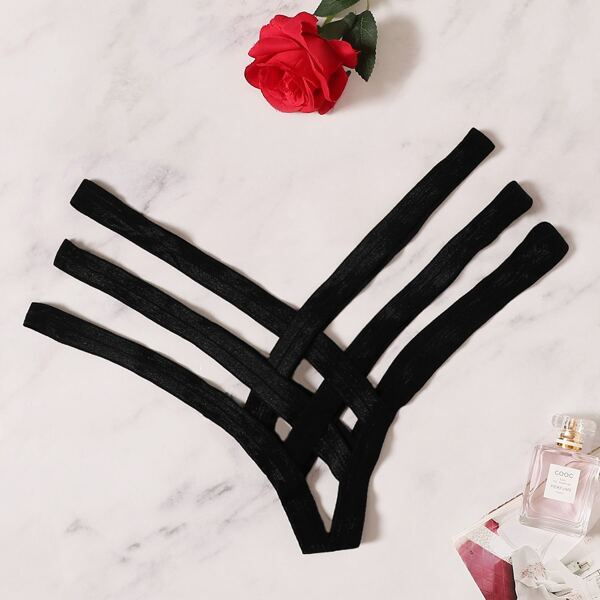 

Plus Ladder Cut Out Panty, Black