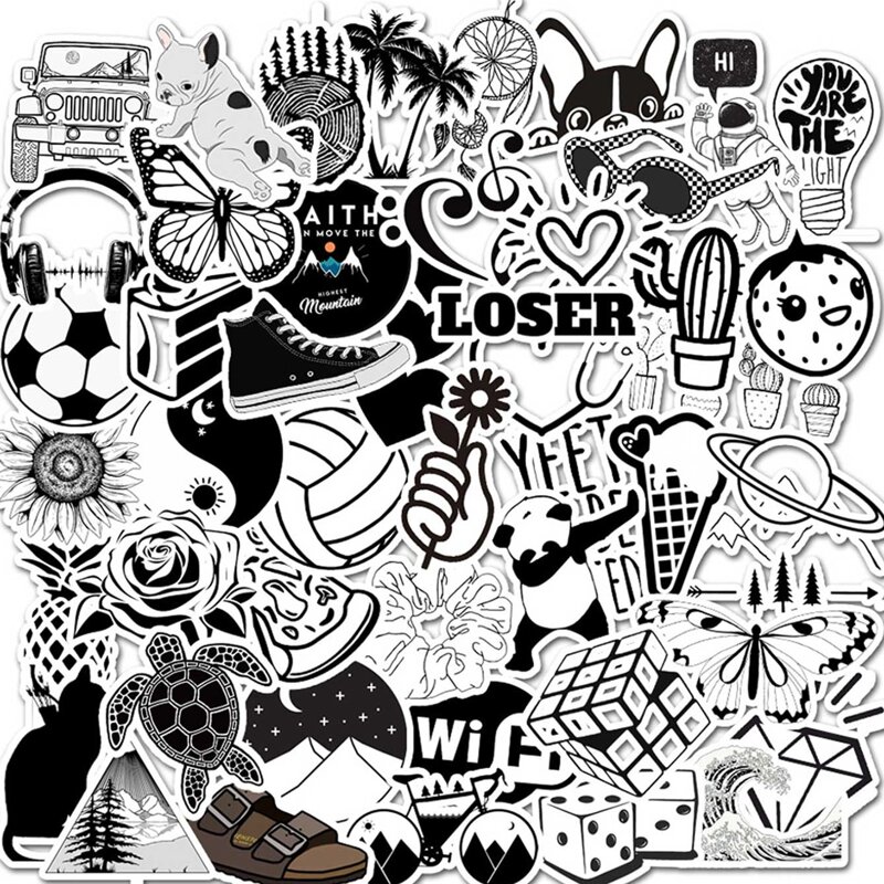

50pcs Cartoon Graffiti Pattern Sticker, Multicolor