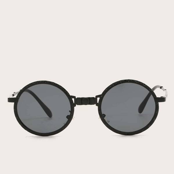 

Men Round Frame Sunglasses, Black