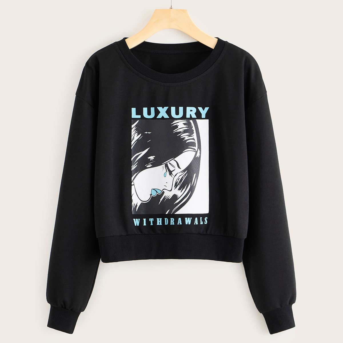 

Letter & Figure Graphic Sweatshirt, Black