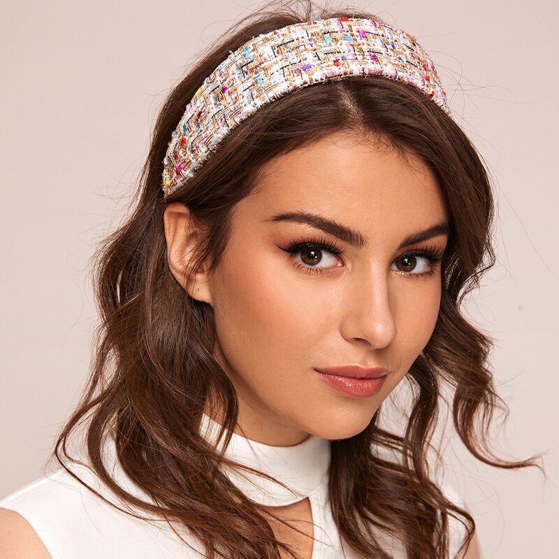 

Tweed Wide Hair Hoop, Multicolor