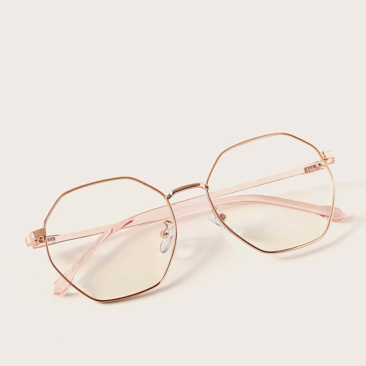 

Polygon Metal Frame Glasses, Gold