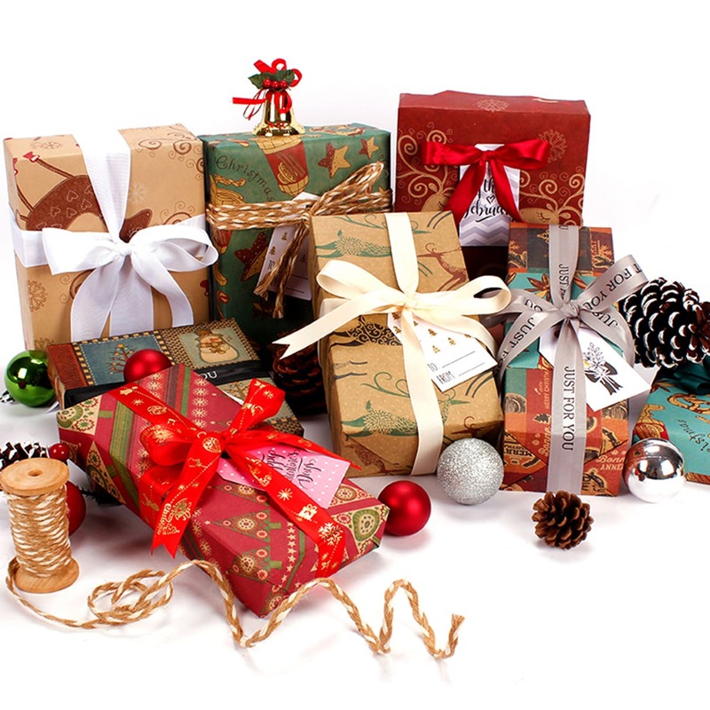 

3pcs Christmas Random Gift Wrapping Paper, Multicolor
