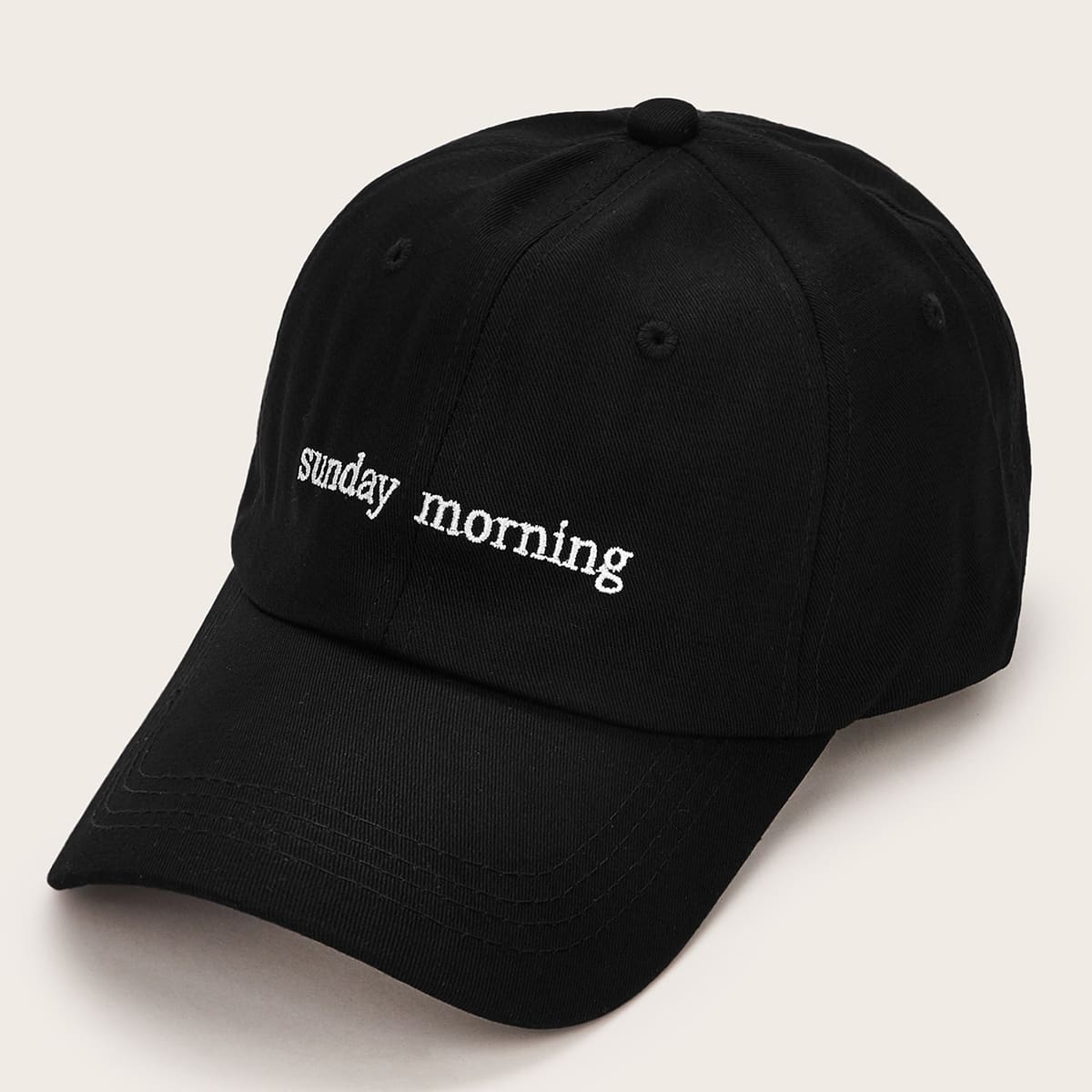 

Letter Embroidery Baseball Cap, Black
