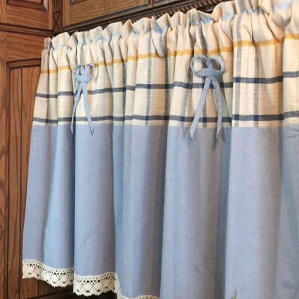

Bownot Decor Lace Hem Curtain, Multicolor