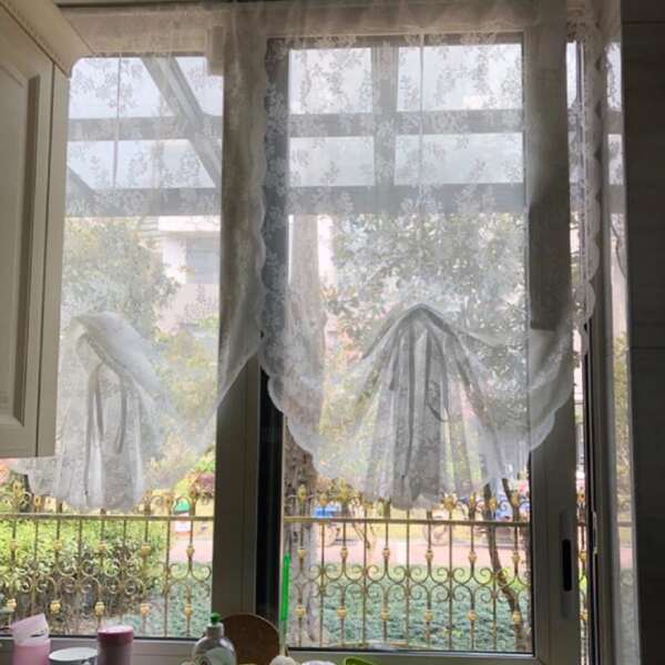 

1pc Floral Lace Sheer Curtain