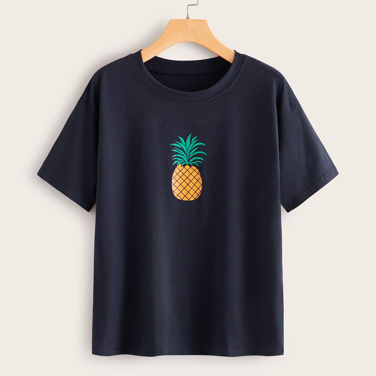 

Pineapple Print Short Sleeve Tee, Navy blue