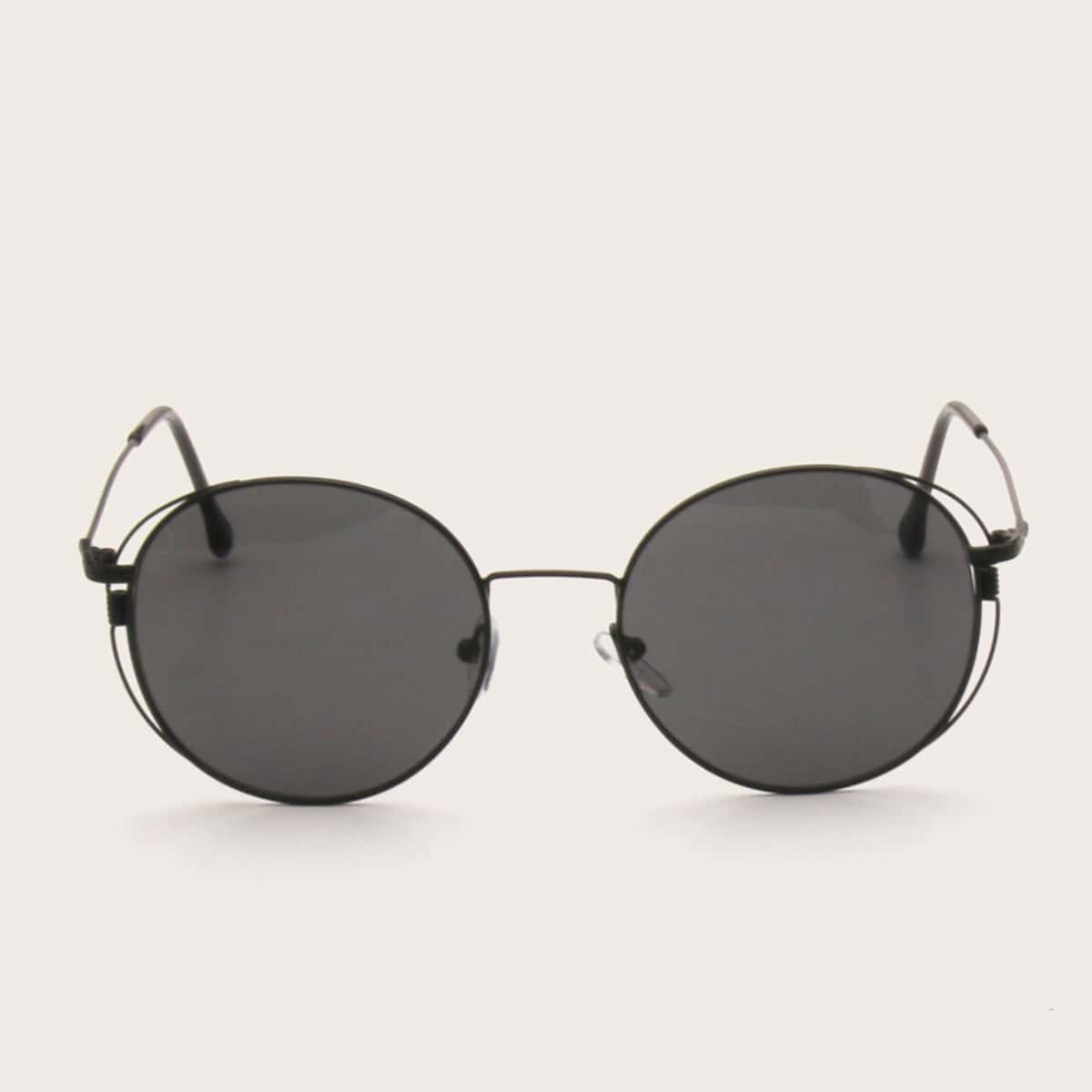 

Guys Hollow Out Metal Frame Sunglasses, Black