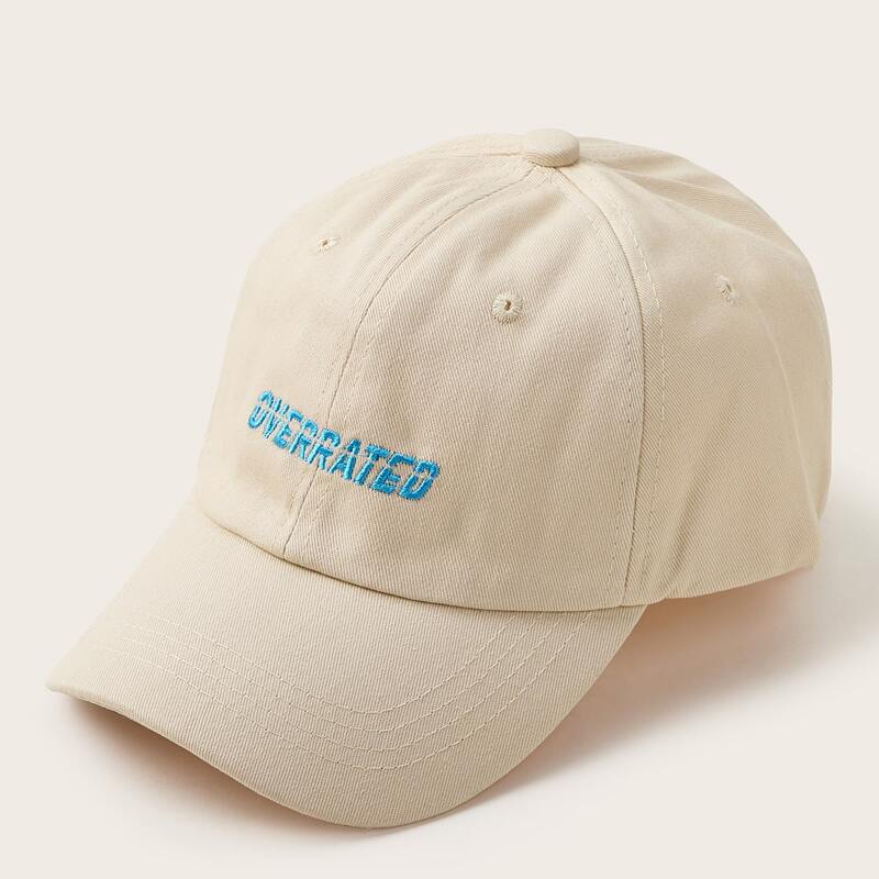 

Guys Letter Embroidery Baseball Cap, Beige