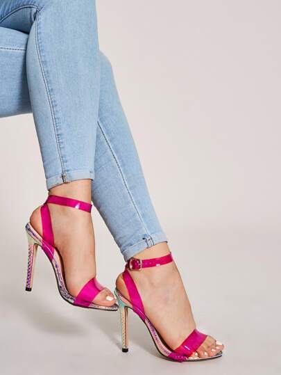 Two Part Ankle Strap Stiletto Heels