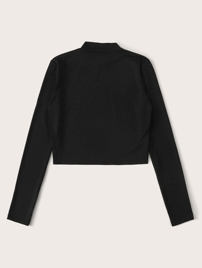 Angel & Demon Print Stand Collar Tee