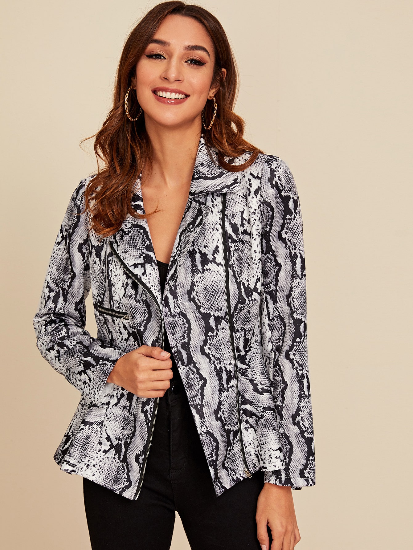 women clothing coats & jackets jackets snakeskin