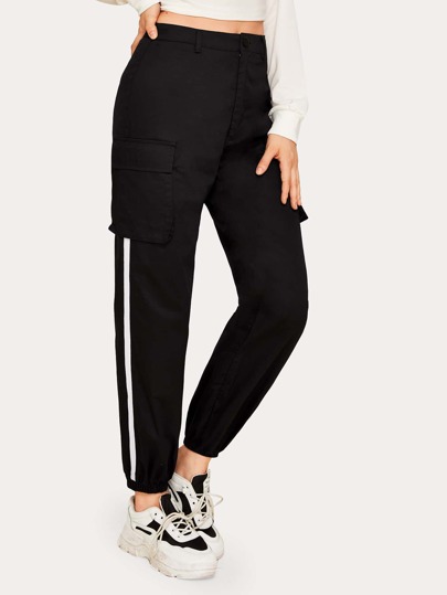 Flap Pocket Side Tape Cargo Pants