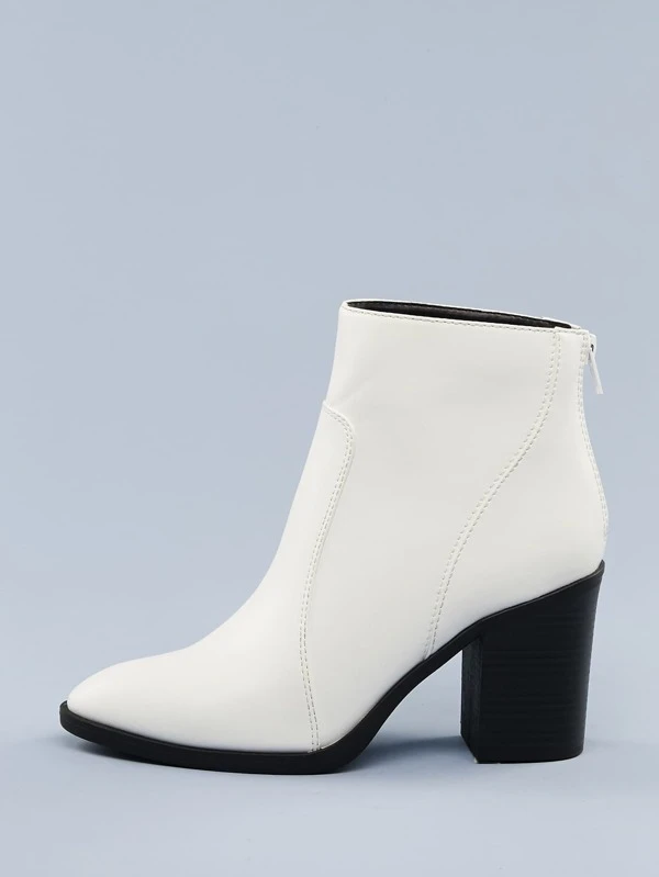 pointed toe ankle boots chunky heel