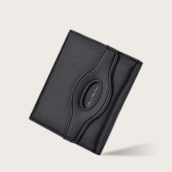 

Men Letter Graphic Zip Back Wallet, Black