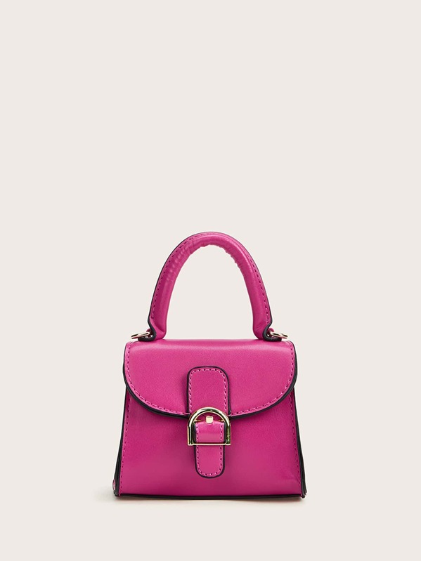 

Mini Buckle Strap Satchel Bag, Pink