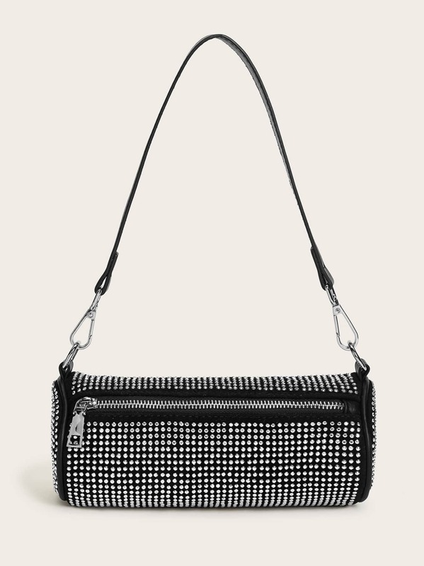 

Rhinestone Decor Bowler Bag, Multicolor