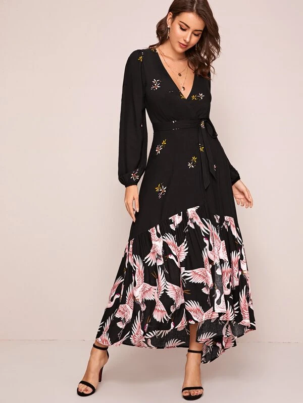 shein bird dress