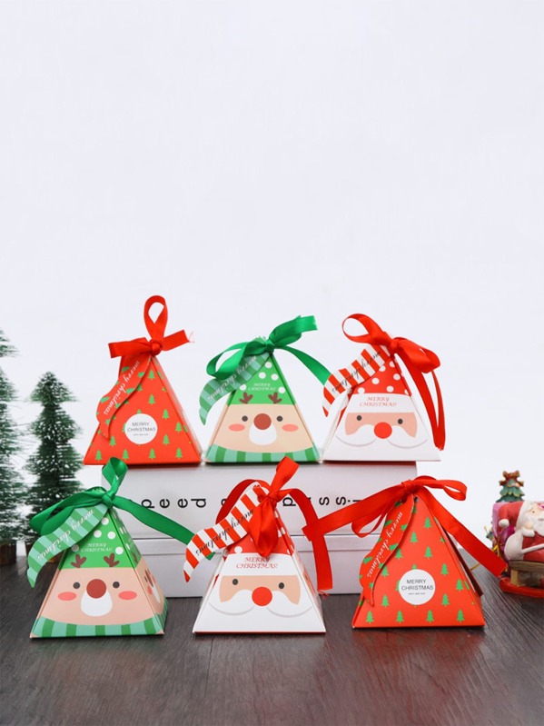 

1pc Christmas Print Candy Box, Multicolor
