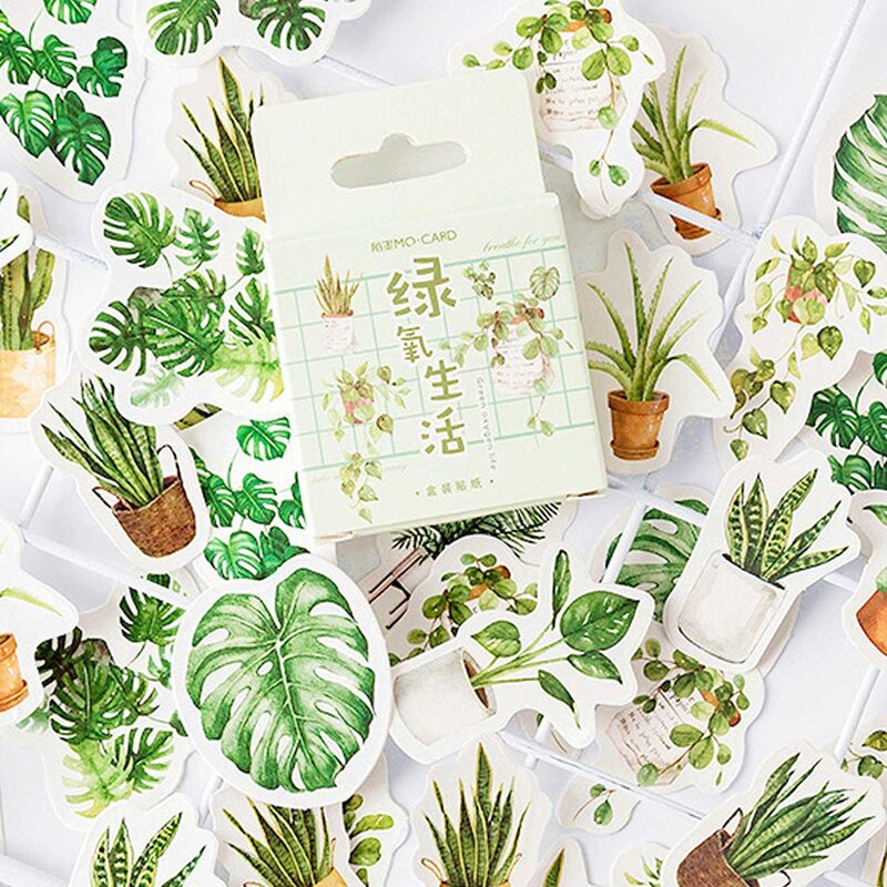 

45pcs Boxed Plant Pattern Sticker, Multicolor