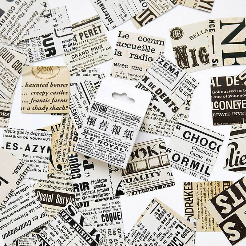 

50pcs Nostalgic Newspaper Pattern Sticker