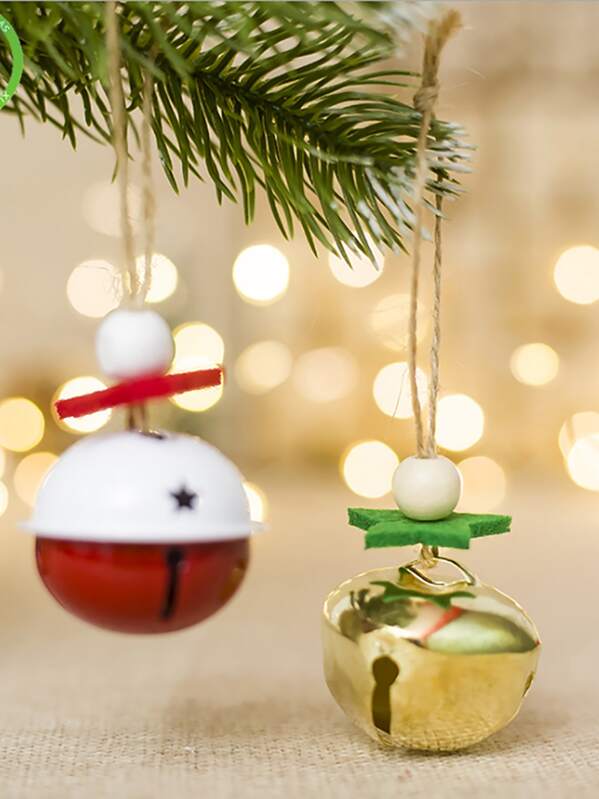 

1pc Christmas Metal Jingle Bell Hanging Ornament, Multicolor