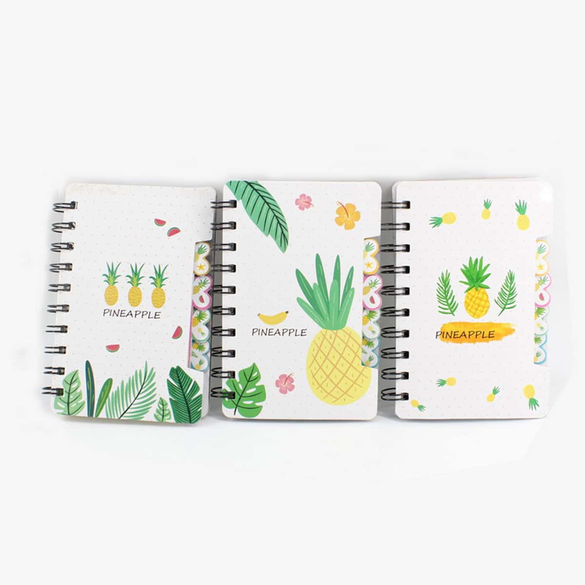 

1pack Pineapple Print Cover Spiral Notebook