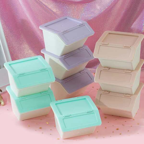 

1pc Random Plastic Cosmetic Storage Box, Multicolor