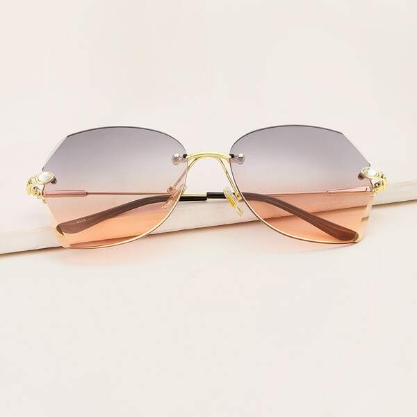 

Irregular Half Metal Frame Sunglasses With Case, Multicolor