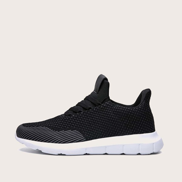 

Men Lace-up Front Wide Fit Sneakers, Black