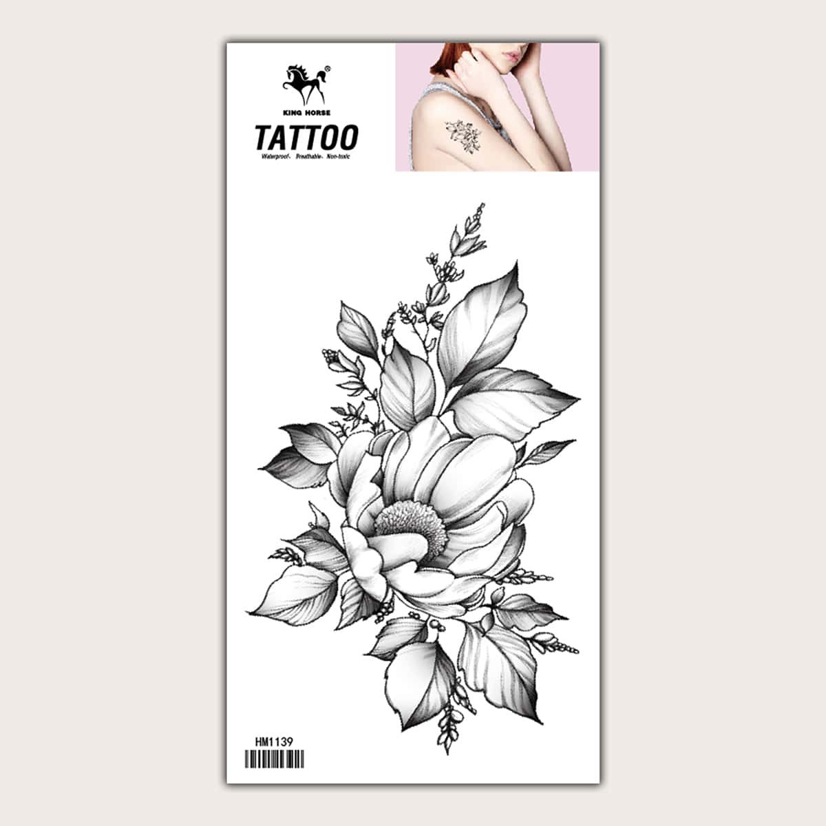 

Flower Pattern Tattoo, Black
