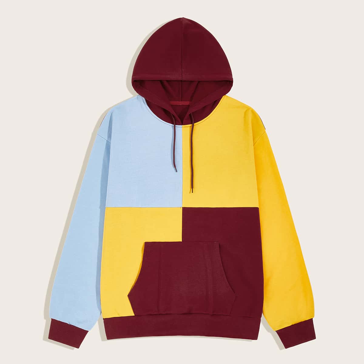 

Guys Cut And Sew Drawstring Hoodie, Multicolor