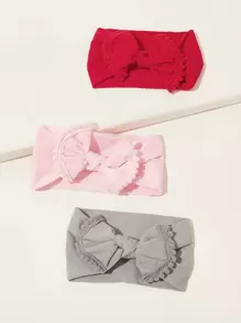 3pcs Baby Bow Decor Headbands - Multicolor - View 1