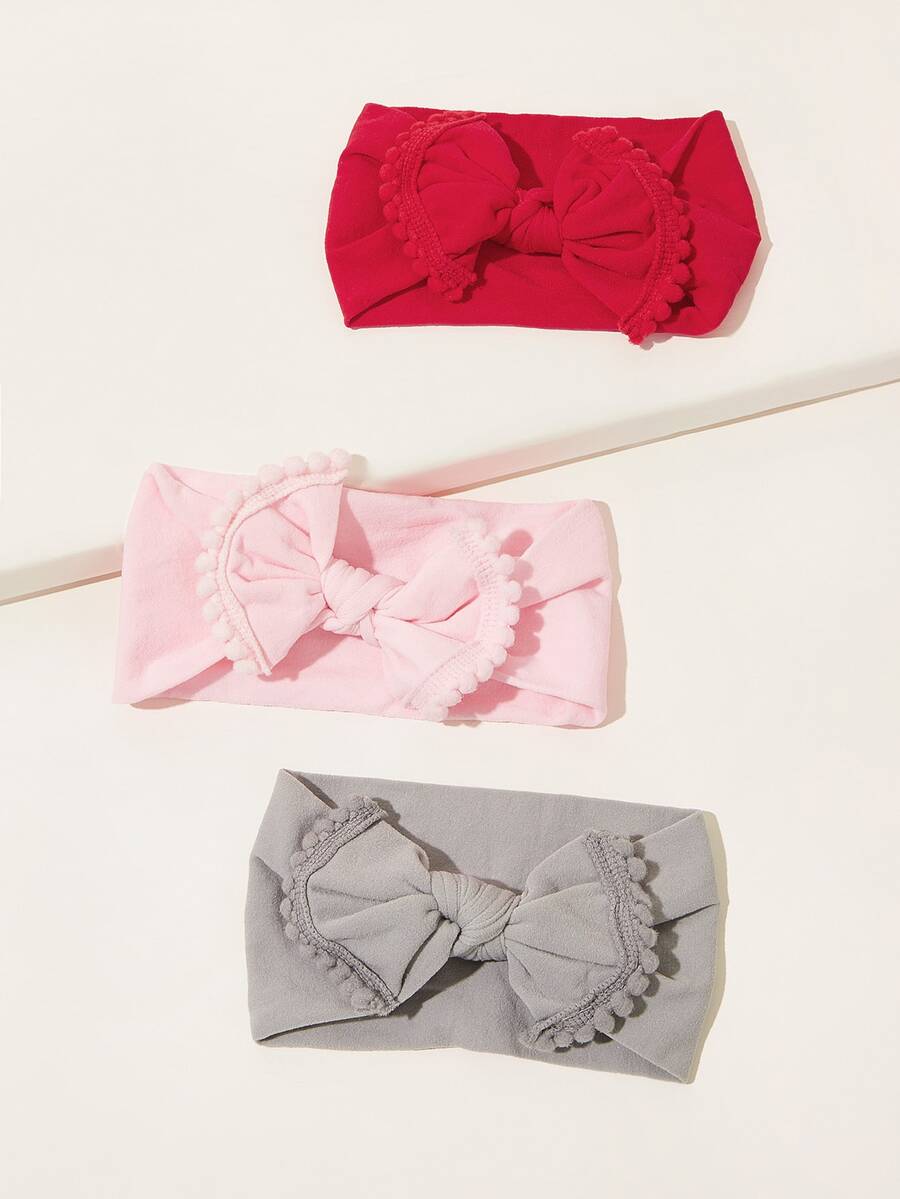 3pcs Baby Bow Decor Headbands - Multicolor - View 1
