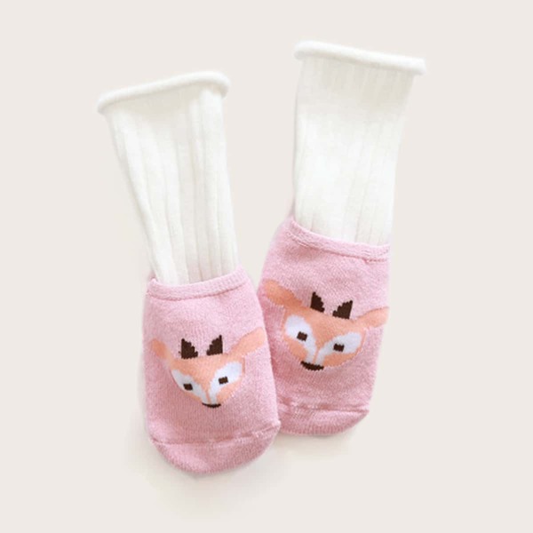 

2pairs Baby Cartoon Graphic Socks, Multicolor