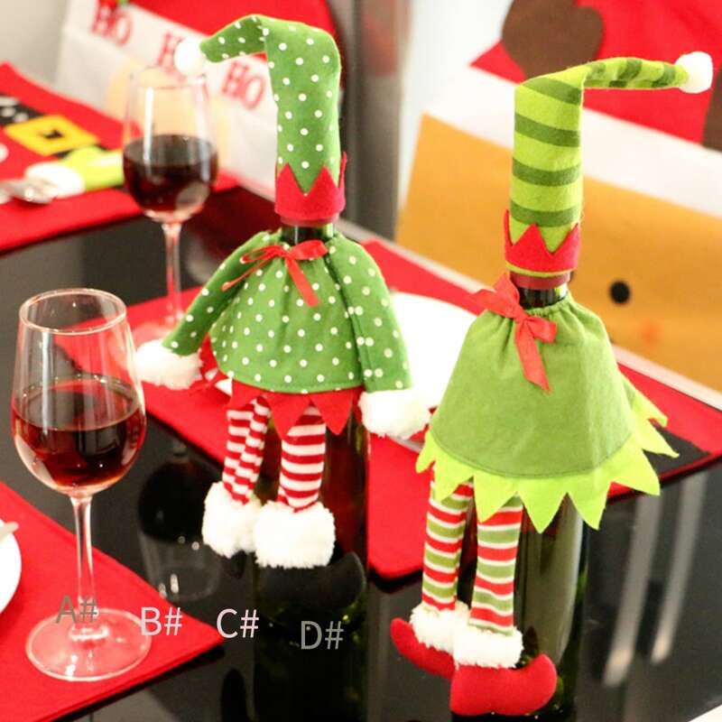 

1pc Elf Design Wine Bottle Cover, Multicolor