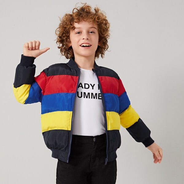 

Boys Zip Up Colorblock Padded Jacket, Multicolor