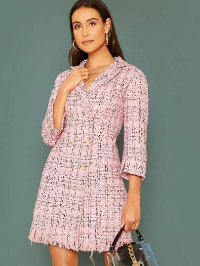 Rosa Botão Manta elegante Blazers