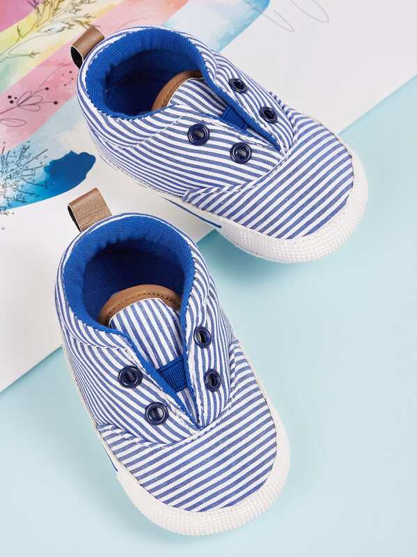 

Baby Boy Striped Slip On Sneakers, Blue