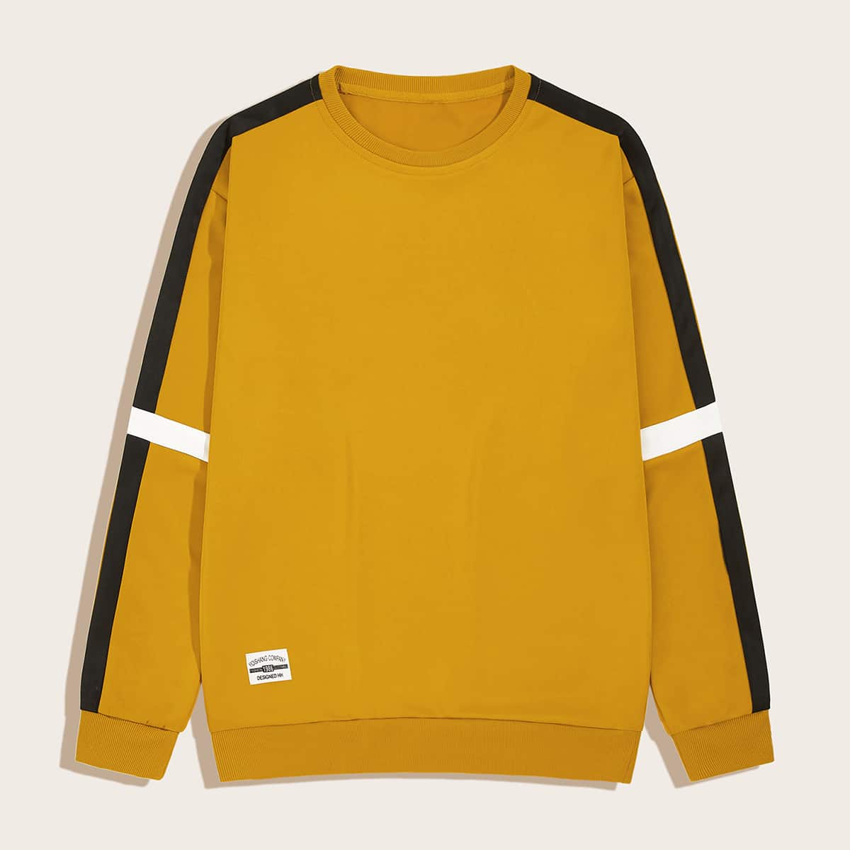 

Guys Contrast Panel Letter Graphic Sweatshirt, Yellow