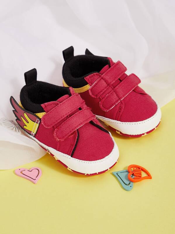

Baby Girl Double Velcro Strap Sneakers, Red