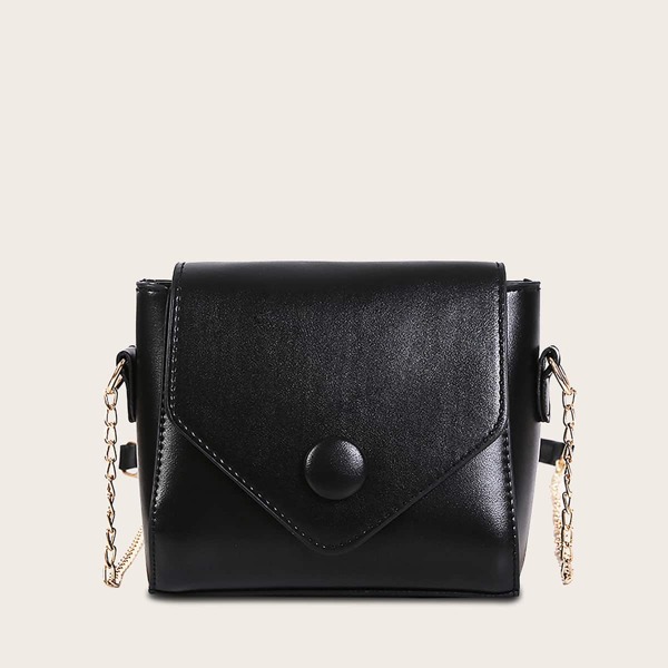 

Flap Chain Crossbody Bag, Black