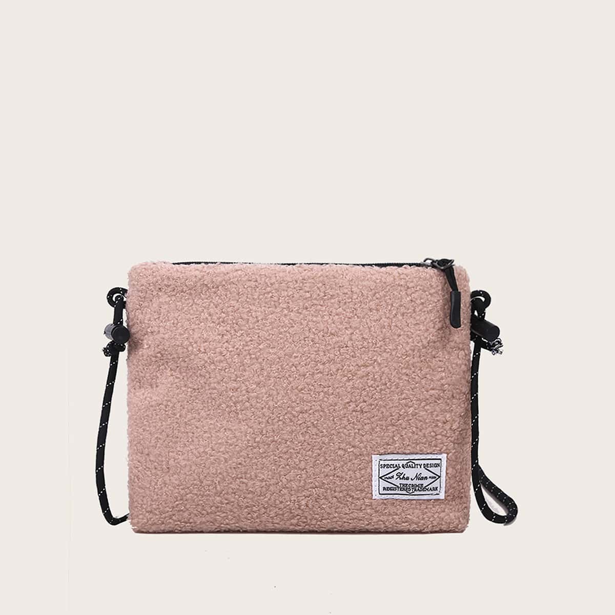 

Faux Fur Fuzzy Crossbody Bag, Pink