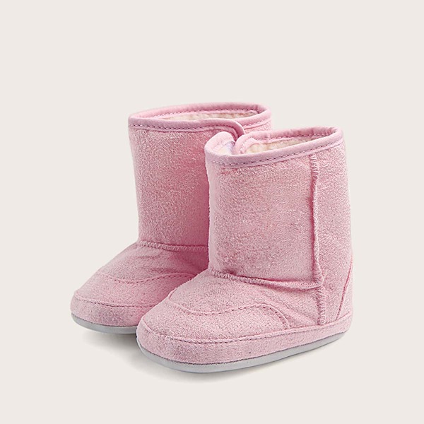 

Baby Girl Velcro Faux Fur Lined Boots, Pink