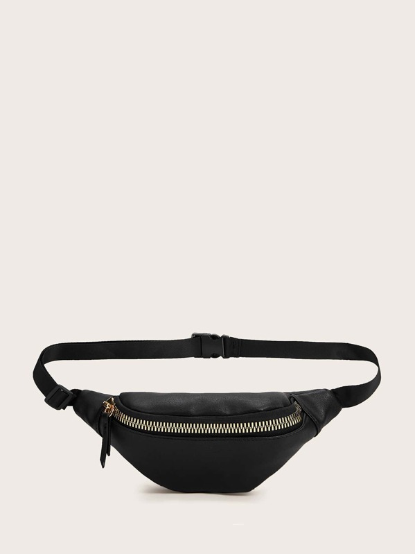 

Zipper Front Fanny Pack, Black