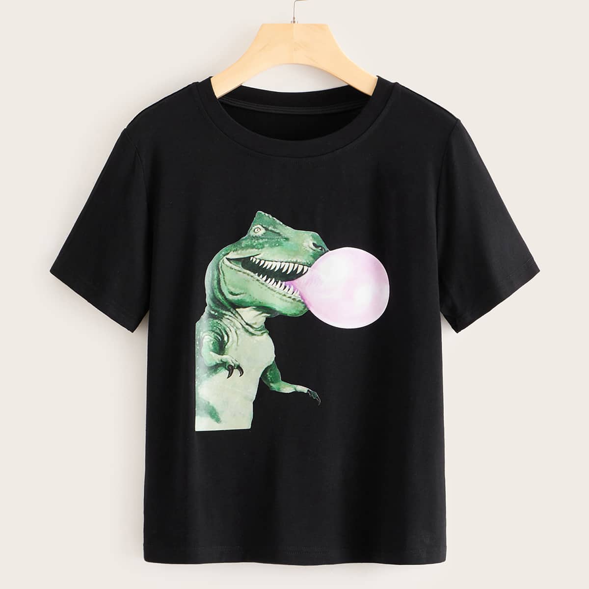 

Dinosaur Print Short Sleeve Tee, Black