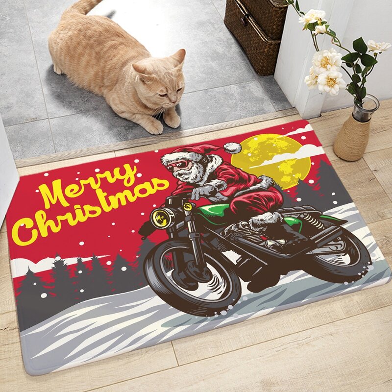 

1pc Christmas Print Floor Mat, Multicolor
