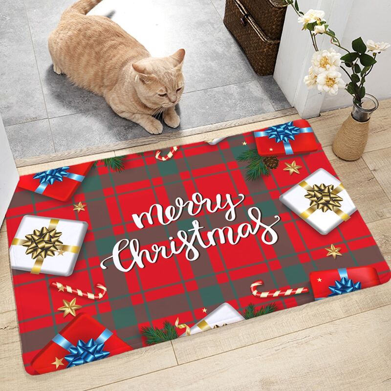 

1pc Christmas Print Floor Mat, Multicolor